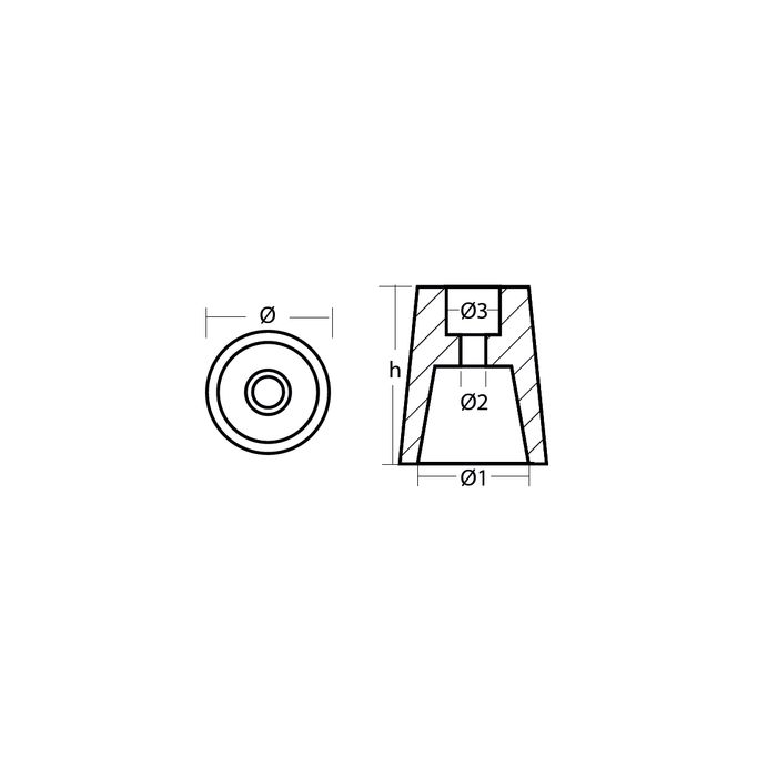 Zinkanoden-Propeller, konisch, 40mm/1.57in Welle, R800403