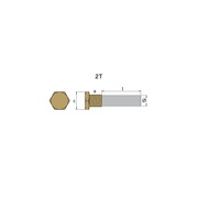 Cummins pencil anod Ø 16 L.50 Komplett, med mässingsplugg th.1/2''GAS conico