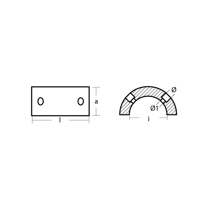 Zinc anode Gori axel 3-blade saildrive Ø 18